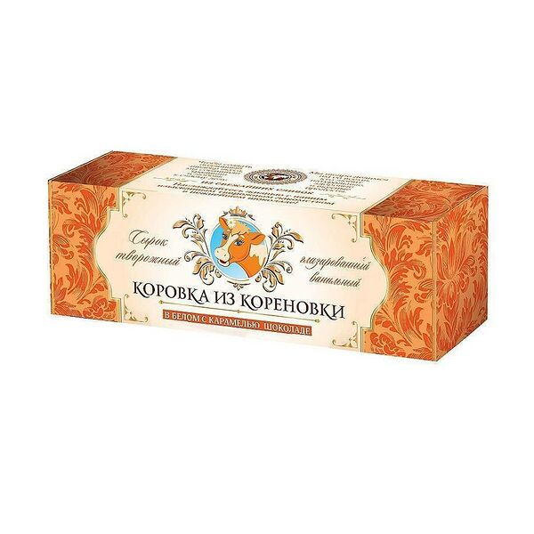 Сырок творожный глазированный Коровка из Кореновки Ванильный в белом шоколаде с карамелью 23%