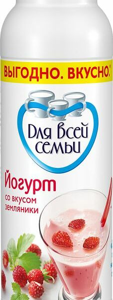 Йогурт Для всей семьи со вкусом земляники 1% 270г