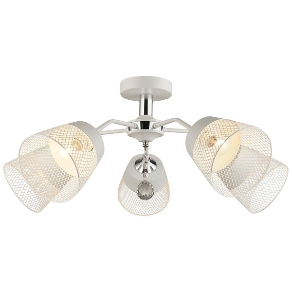 Люстра Символ Света, Е27, 60 Вт, белый, хром