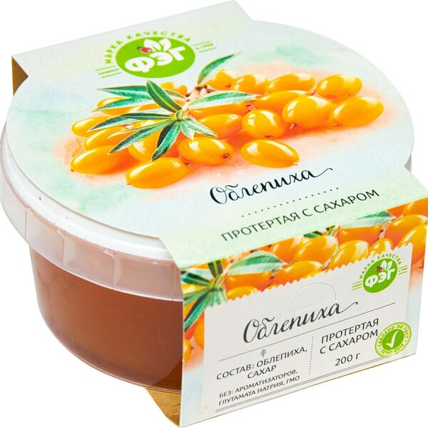 Облепиха ФЭГ протертая с сахаром 200г