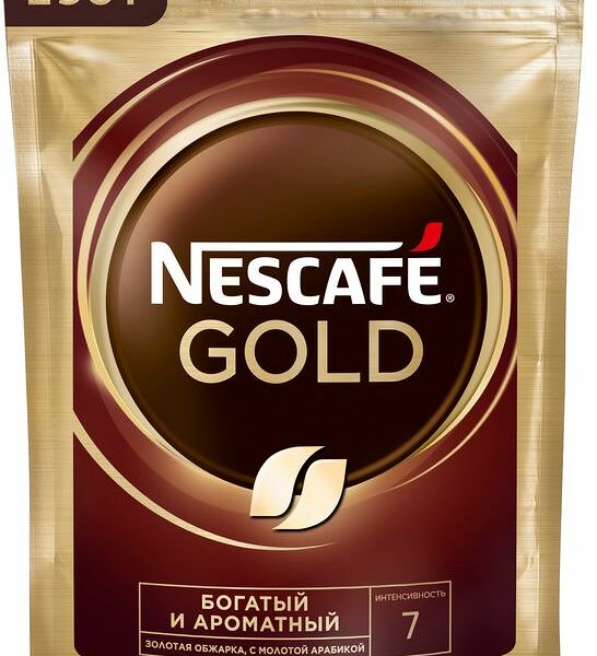 Кофе растворимый Nescafe Gold с добавлением молотого 