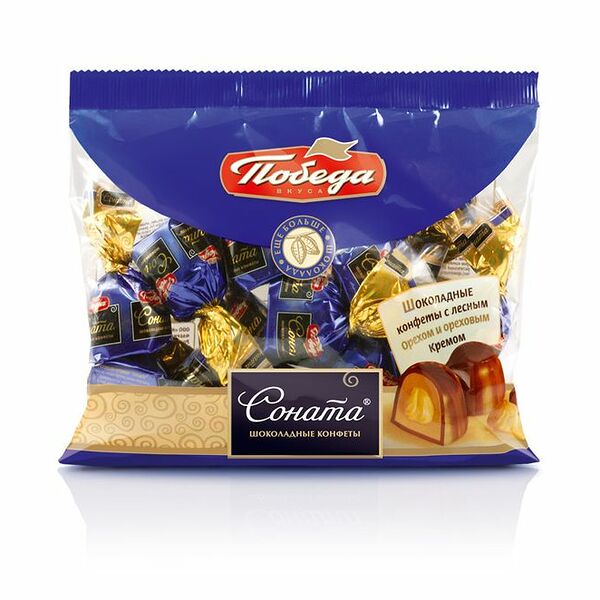 Конфеты шоколадные Победа вкуса Соната с лесным орехом 200 г