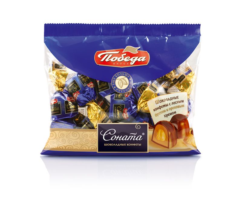 

Конфеты шоколадные Победа вкуса Соната с лесным орехом, 200 г
