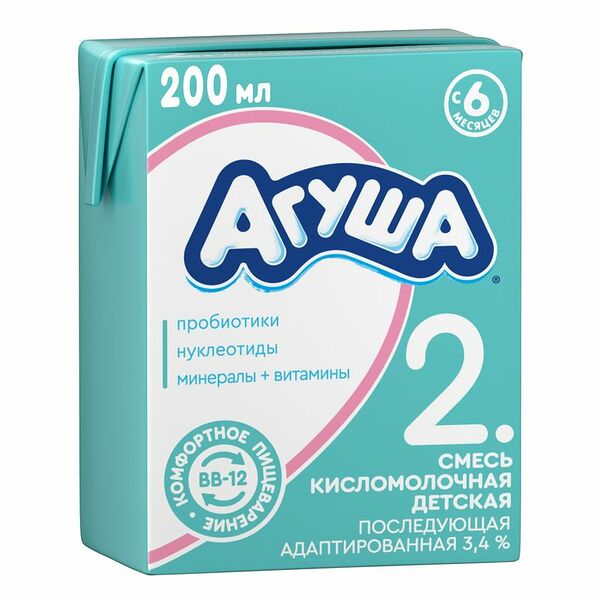 Смесь кисломолочная детская Агуша 3.4%, 204г