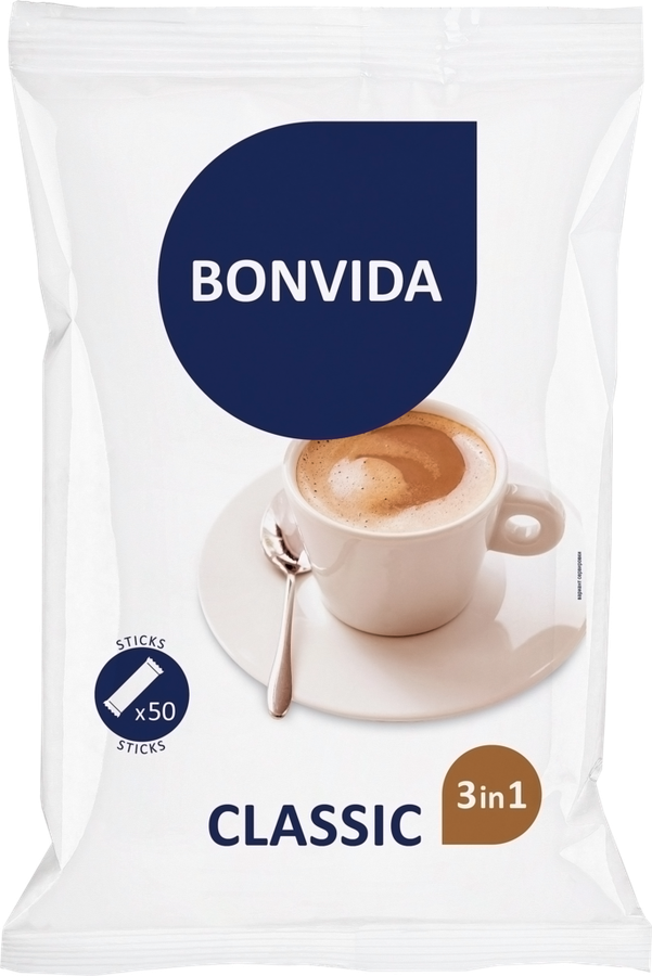 

Напиток кофейный растворимый BONVIDA Classic 3в1, 50пак