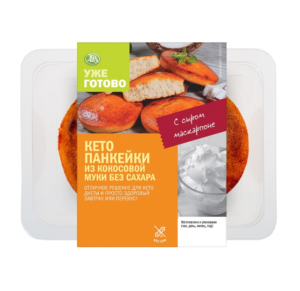 

Кето панкейки из кокосовой муки без сахара, Уже Готово, 90 г, Россия