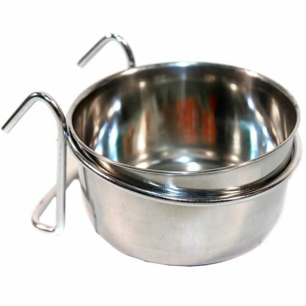 Миска металлическая Triol на держателе для птиц и грызунов 280 мл