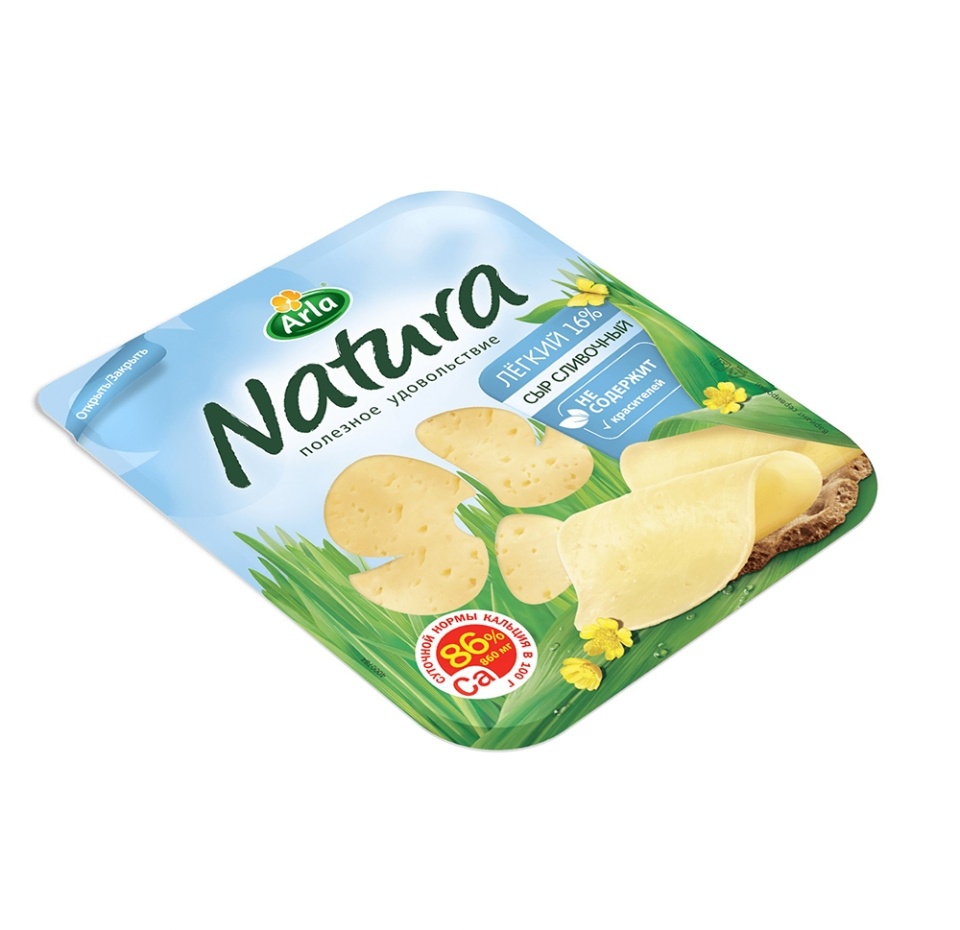 

Сыр Natura Сливочный Легкий слайс нарезка 16%, 300 г