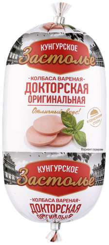 

Колбаса вареная куриная МК КУНГУРСКИЙ Докторская Оригинальная, 1-й сорт, 400г