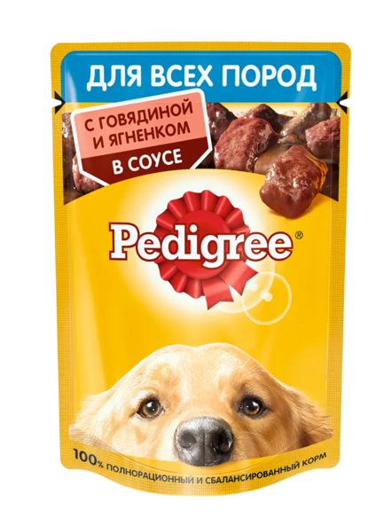 Корм для взрослых собак Pedigree Говядина и ягненок, влажный