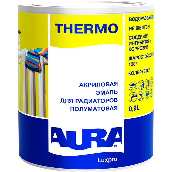 Эмаль акриловая для радиаторов Aura Luxpro Thermo, 0,9 л