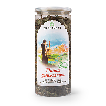 

Чайный напиток Экокавказ Тайна Долголетия на основе чёрного чая, 70г