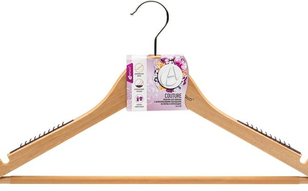 Вешалка для одежды Apollo Couture с антискользящими накладками на плечах и перекладине 44.5см
