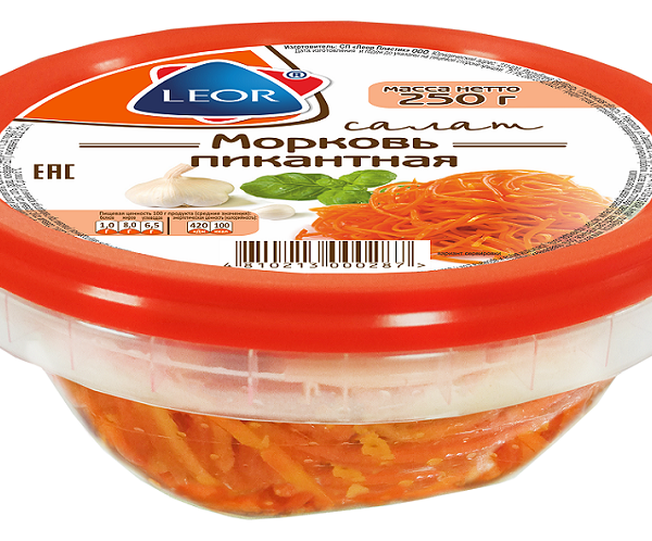 Салат Морковь пикантная Леор Пластик вес 250г