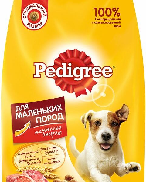 Корм для взрослых собак маленьких пород Pedigree с говядиной