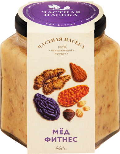 

Мед Медовый дом Частная пасека Фитнес 460 г
