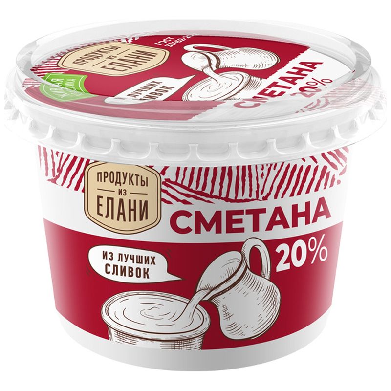 

Сметана Продукты из Елани, 20%