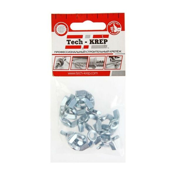 Гайка DIN 315, М 6, барашковая, 16 шт TECH-KREP