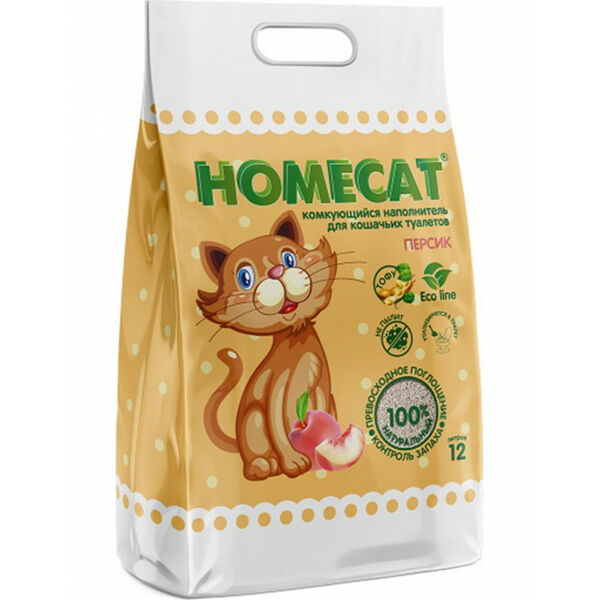 Homecat Комкующийся наполнитель Homecat Eco Line Персик 6 л