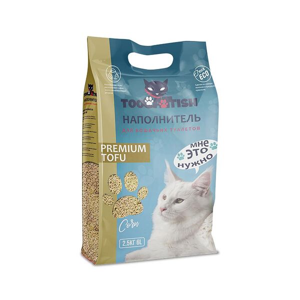 Наполнитель для кошачьего туалета TOOCATTISH комкующийся Кукуруза