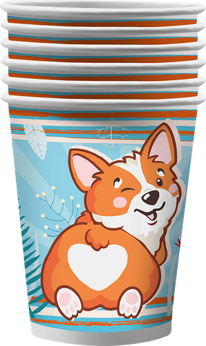 Набор одноразовых стаканов Nd Play бумага Корги бумага, 6х250 мл