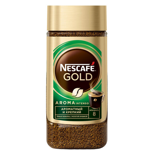 Кофе растворимый Nescafe Gold Aroma с добавлением жареного молотого кофе