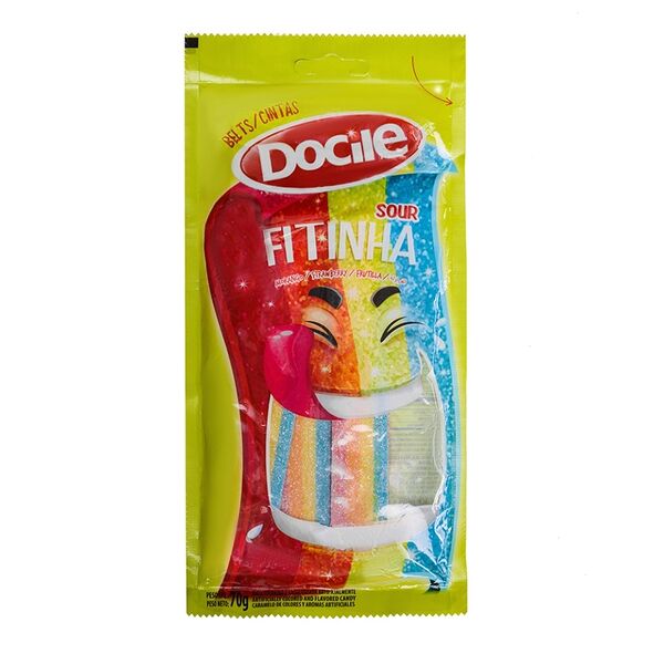 Жевательный мармелад Docile Sour Strawberry Colored Belts со вкусом клубники