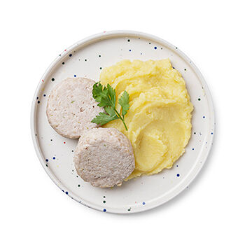 Котлеты из мяса цыпленка-бройлера на пару с картофельным пюре Азбука Life 310 г, Россия