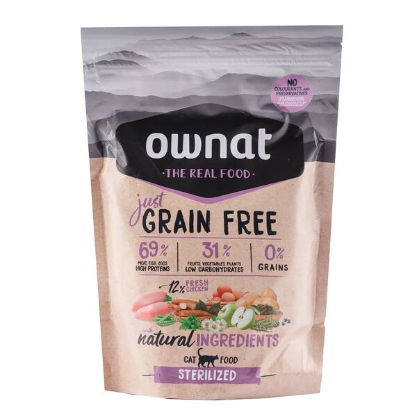 Adult Sterilized корм Ownat сухой для стерилизованных кошек беззерновой, с курицей, 400 гр.