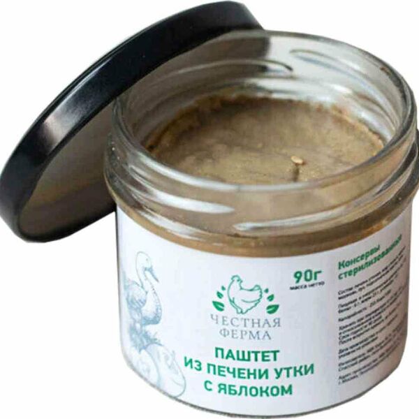 Паштет из печени утки Честная ферма с яблоком