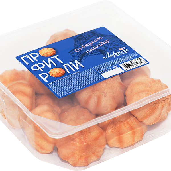Профитроли ЛИРОНАС с начинкой со вкусом пломбир, 200г