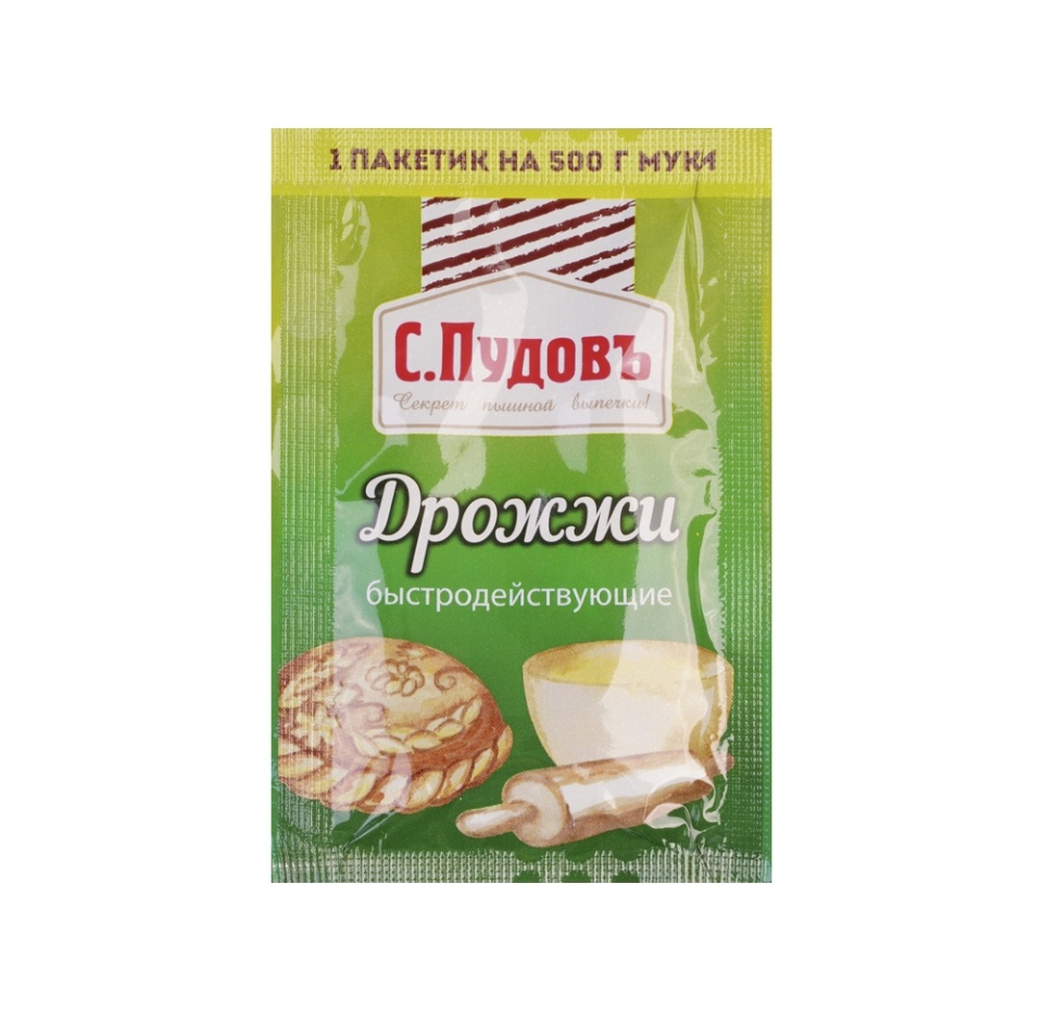 

Дрожжи «С.Пудовъ», быстродействующие, хлебопекарные, сухие 6 г