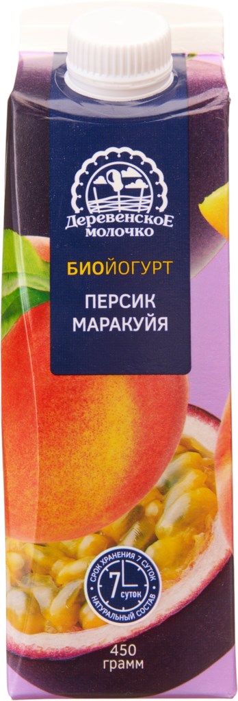 

Биойогурт Деревенское молочко персик-маракуйя 2.5%, 450 г