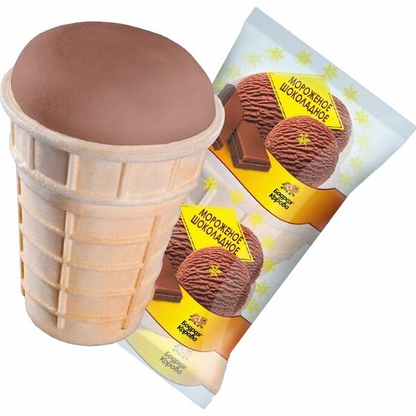 Мороженое Бодрая Корова шоколадное, стаканчик