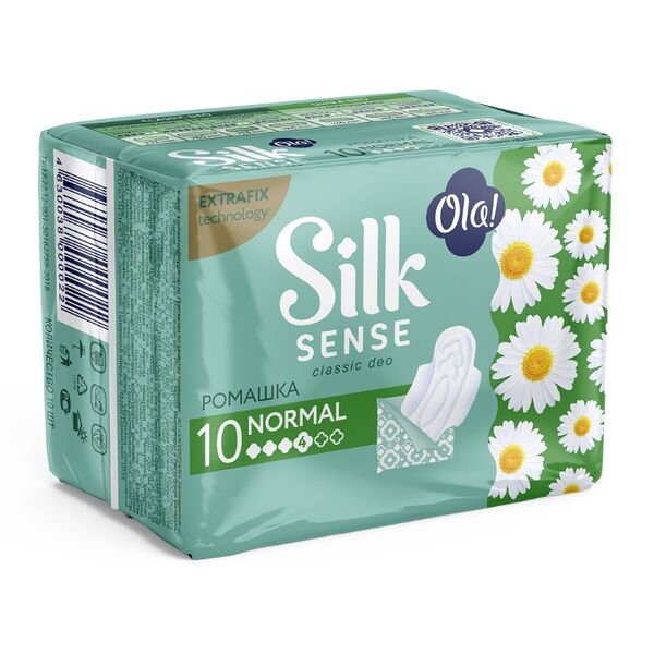Прокладки Ola! Silk Sense Classic Wings Singles Normal ромашка, 10 шт.