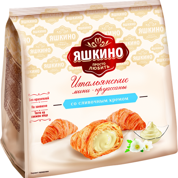 Мини-круассаны Яшкино со сливочным кремом, 180г
