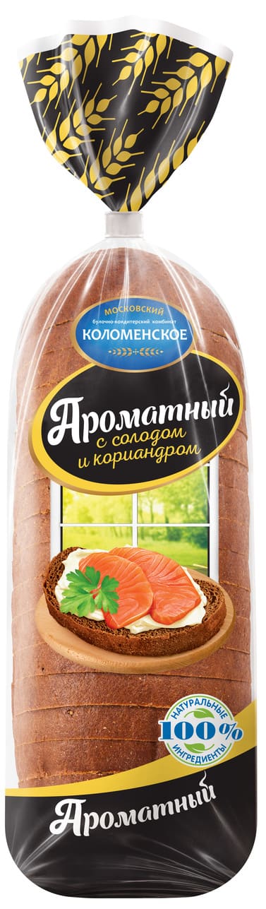 

Хлеб Ароматный Коломенское с ржаным солодом и кориандром нарезка 400 г