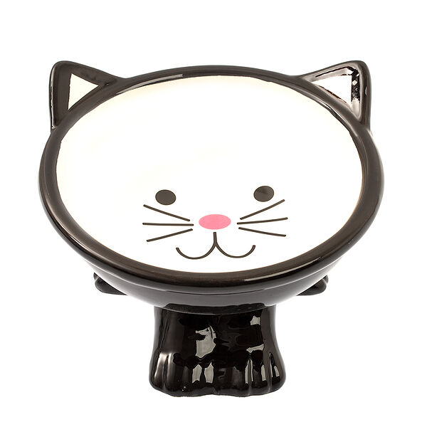 Миска на ножке с ушками 13,5см черная