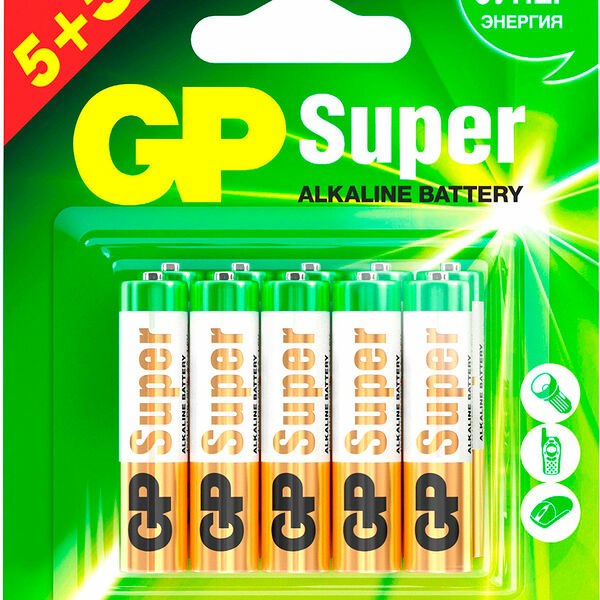 Батарейки GP Super алкалиновые ААА 5 + 5шт