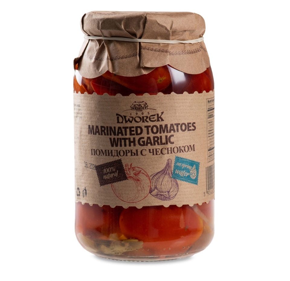 

Томаты Dworek маринованные с чесноком 860г