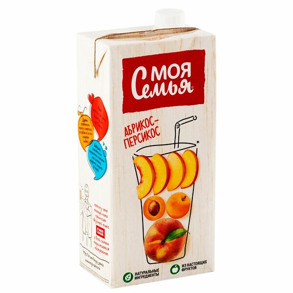 Напиток сокосодержащий Моя семья Абрикос-Персикос яблоко-абрикос-персик