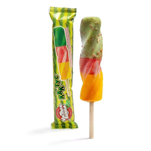 Мороженое Чистая Линия Кактус Сорбет двухслойный в глазури, эскимо, 65г