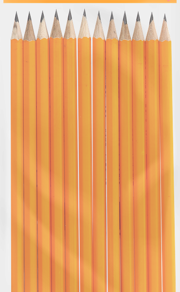 Набор чернографитных карандашей ЛЕНТА 12шт, заточенных 