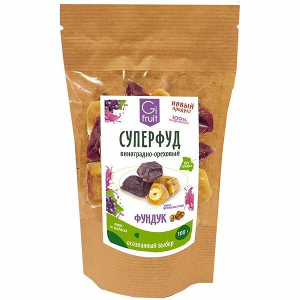 Суперфуд GiFruit Фундук виноградно-ореховый, 100г
