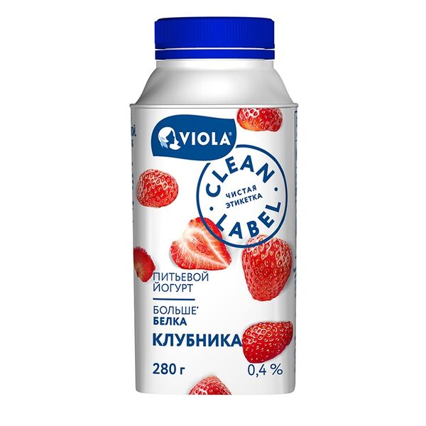 Йогурт питьевой Viola Clean label клубника 0.4%