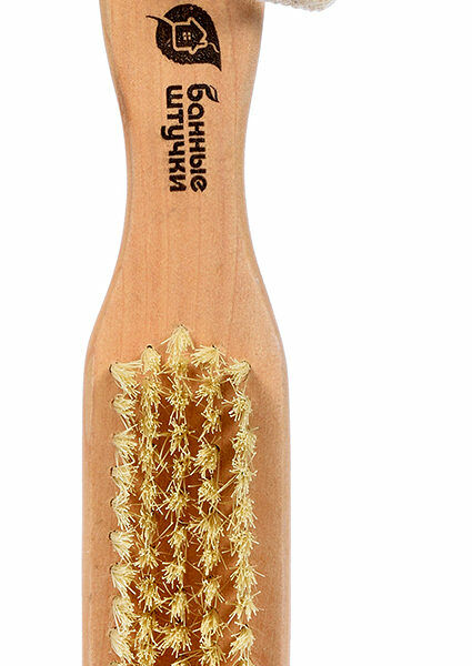 Щетка деревянная двусторонняя с пемзой Банные штучки арт30