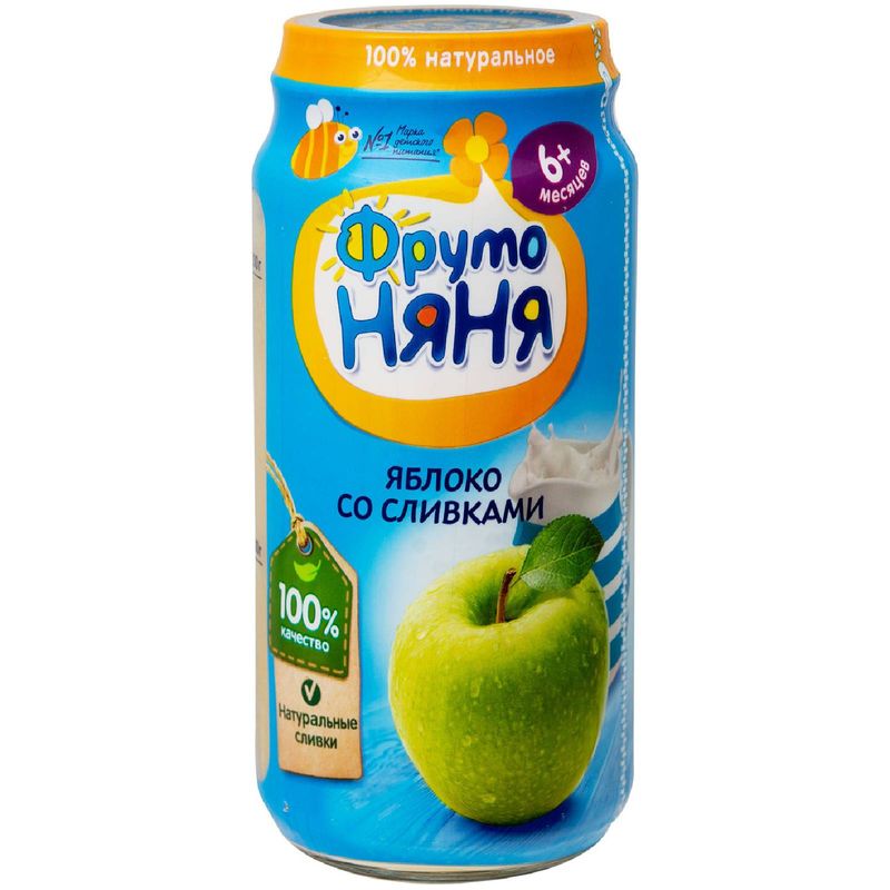 

Пюре фруктовое ФрутоНяня яблоко со сливками с 6 месяцев 250 г