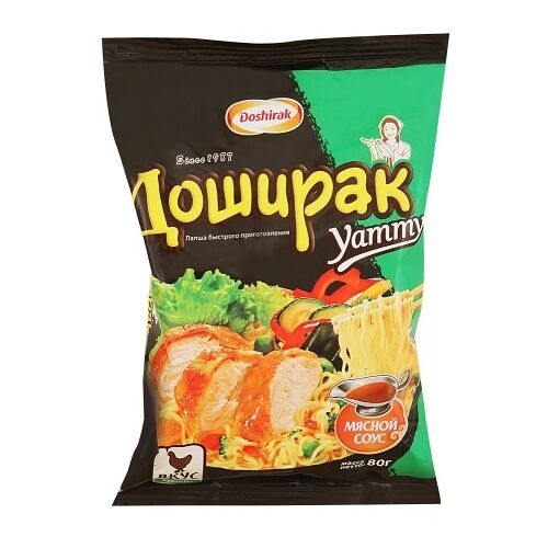 Лапша быстрого приготовления Доширак Yammi со вкусом Курицы + мясной соус