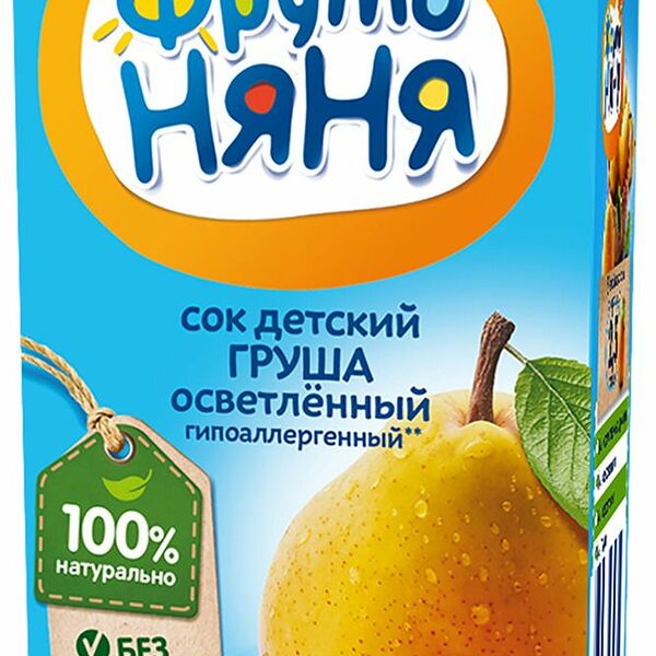 Сок детский осветлённый ФрутоНяня Груша, с 4 месяцев