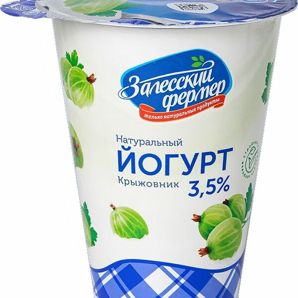 Йогурт Залесский фермер фермерский крыжовник жир. 3.5% пл/ст